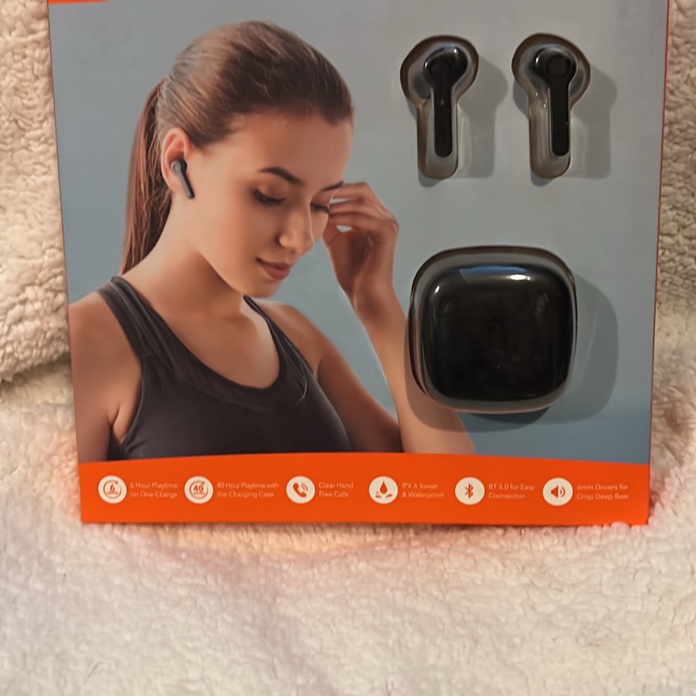 Black Wireless Earbuds with Charging Case